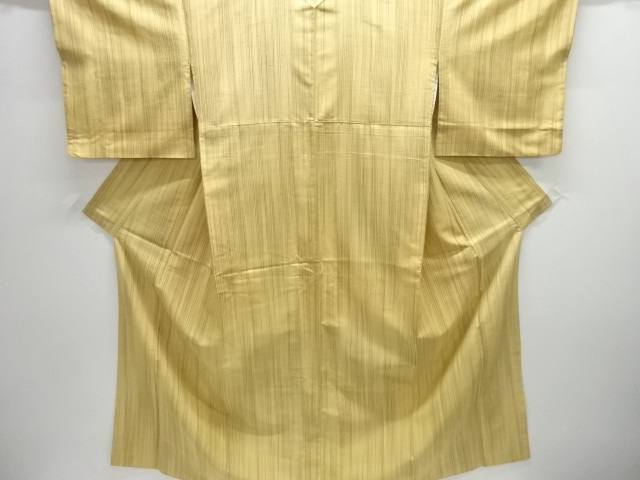 縞織り出し手織り紬着物